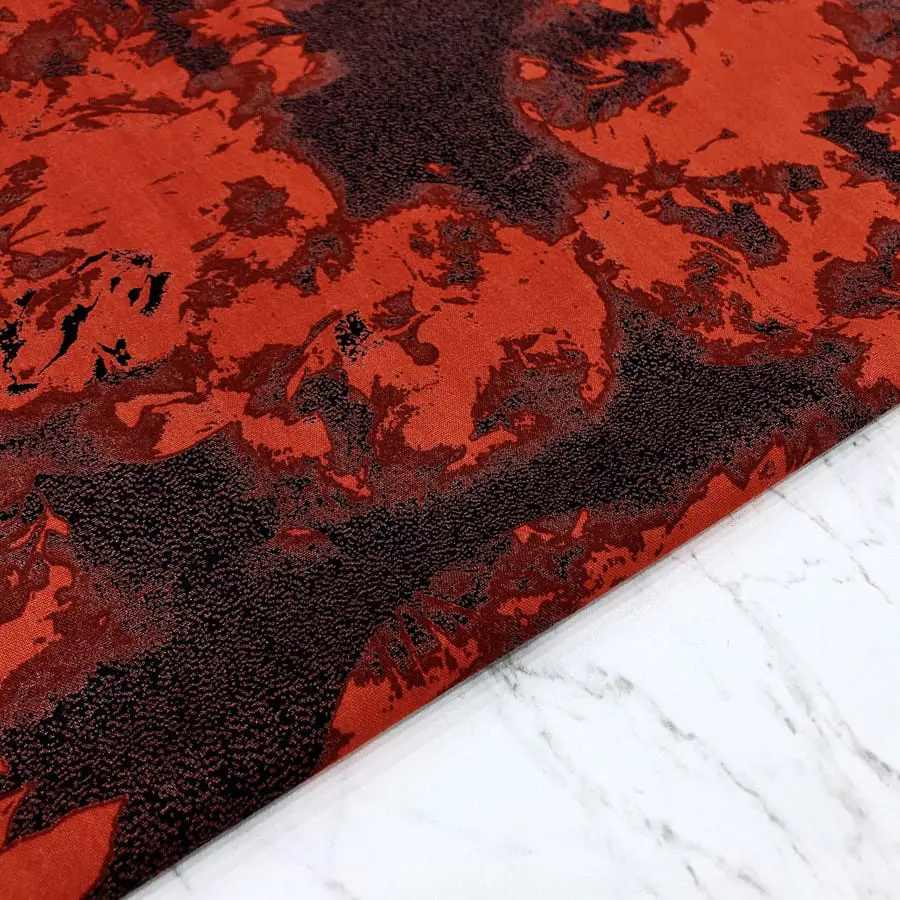 Kırmızı Batik Desenli Viskon Kumaş 197