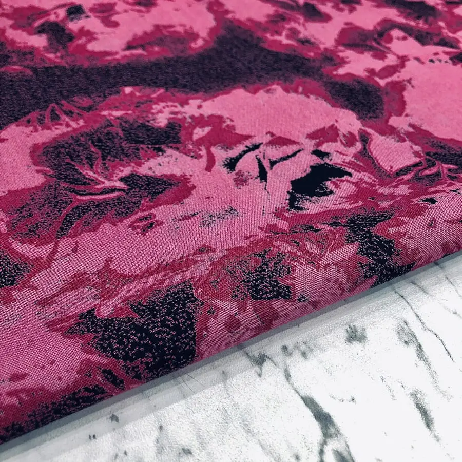 Pembe Batik Desenli Viskon Kumaş 187 Pembe Batik Desenli Viskon Kumaş 187
