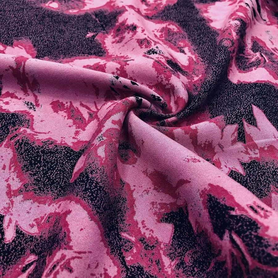 Pembe Batik Desenli Viskon Kumaş 187 Pembe Batik Desenli Viskon Kumaş 187