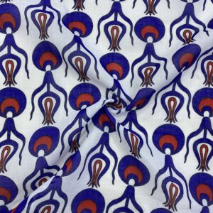 Lacivert Etnik Desenli Tülbent Kumaş 43 Lacivert Etnik Desenli Tülbent Kumaş 43
