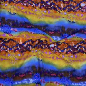 Renkli Batik Desenli İpek Viskon Kumaş 428