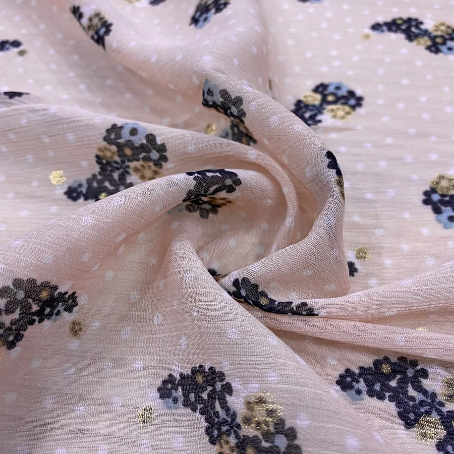 Siyah Minik Çiçekli Şifon Kumaş 165 Siyah Minik Çiçekli Şifon Kumaş 165