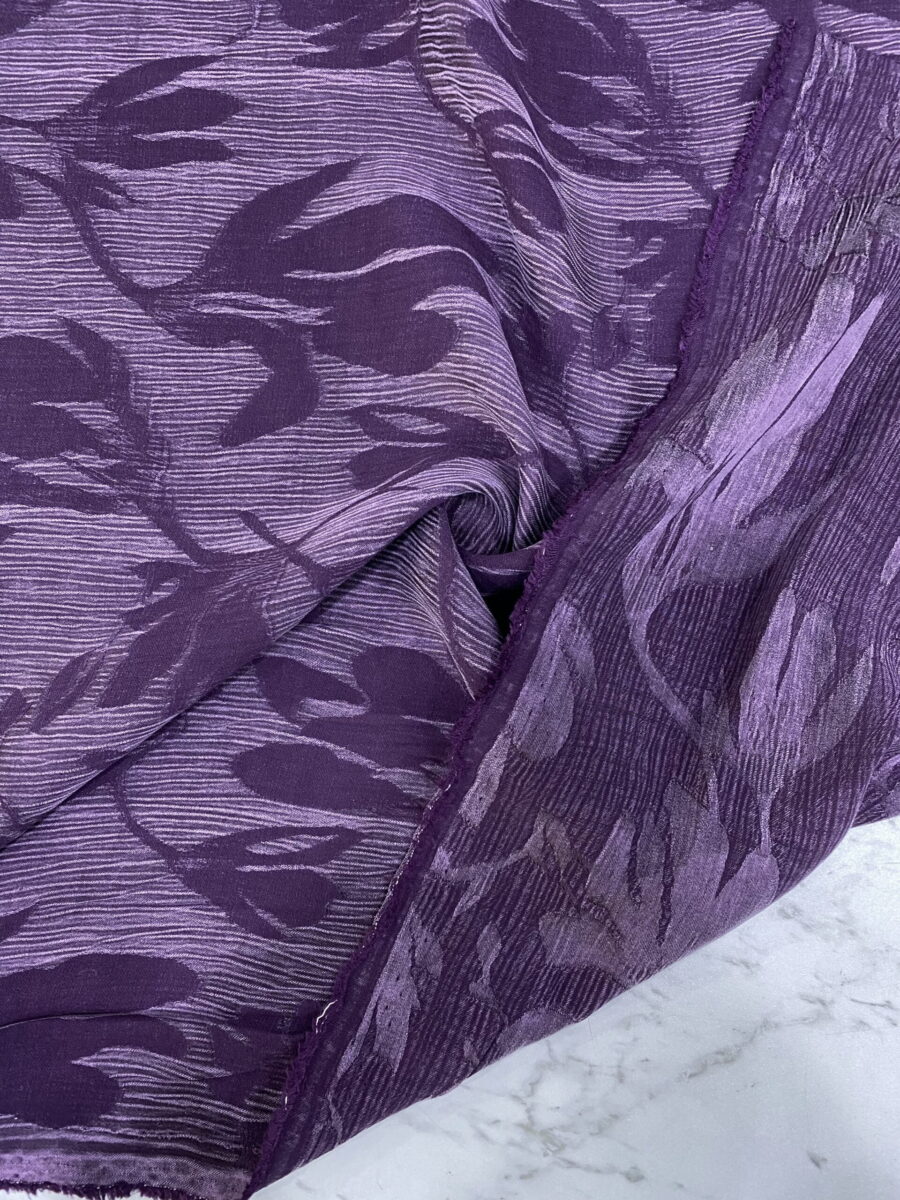Morcivert Batik Desenli Taşlanmış İpek Kupra Kumaş 40 Morcivert Batik Desenli Taşlanmış İpek Kupra Kumaş 40