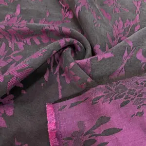 Pembe Batik Desenli Taşlanmış İpek Kupra Kumaş 41