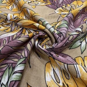 Palmiye Desenli Ham Keten Kumaş 113
