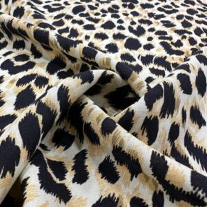 Leopar Desen Pamuk Viskon