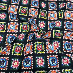 Dolce Gabbana Patchwork Desen Jorjet Krep Kumaş