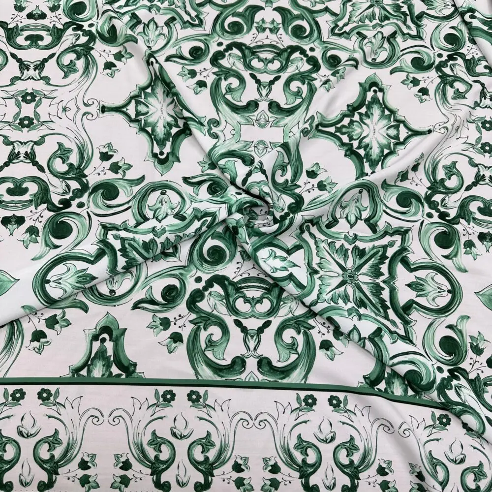 Dolce Gabbana Yeşil Jorjet Krep Kumaş