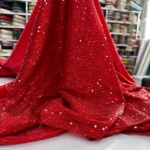 Kırmızı Zara Payet Kumaş