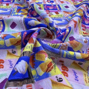 Pop Art Desen Pamuk Poplin Kumaş Pop Art Desen Pamuk Poplin Kumaş