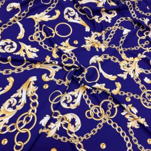 Versace Gold Zincir Desen Jorjet Krep Kumaş