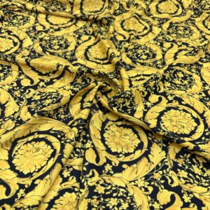 Versace Marka Sarı Jorjet Krep Kumaş