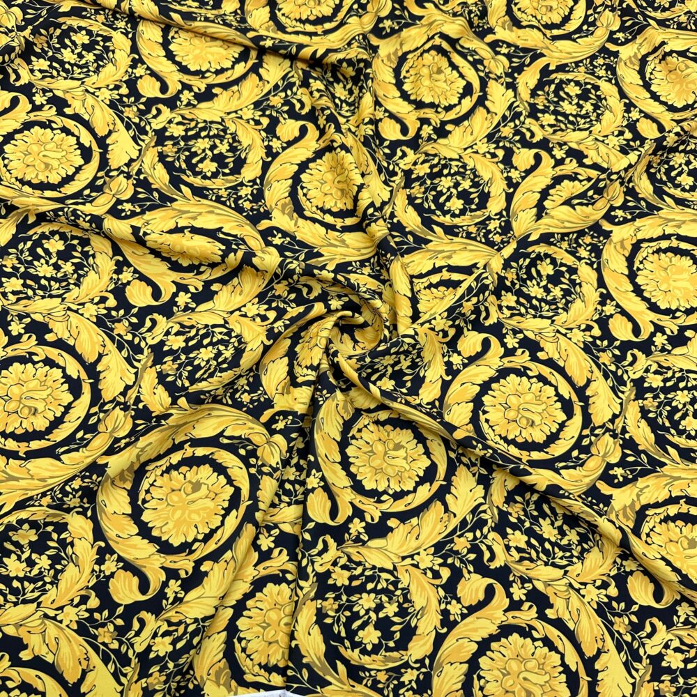 Versace Marka Sarı Jorjet Krep Kumaş Versace Marka Sarı Jorjet Krep Kumaş
