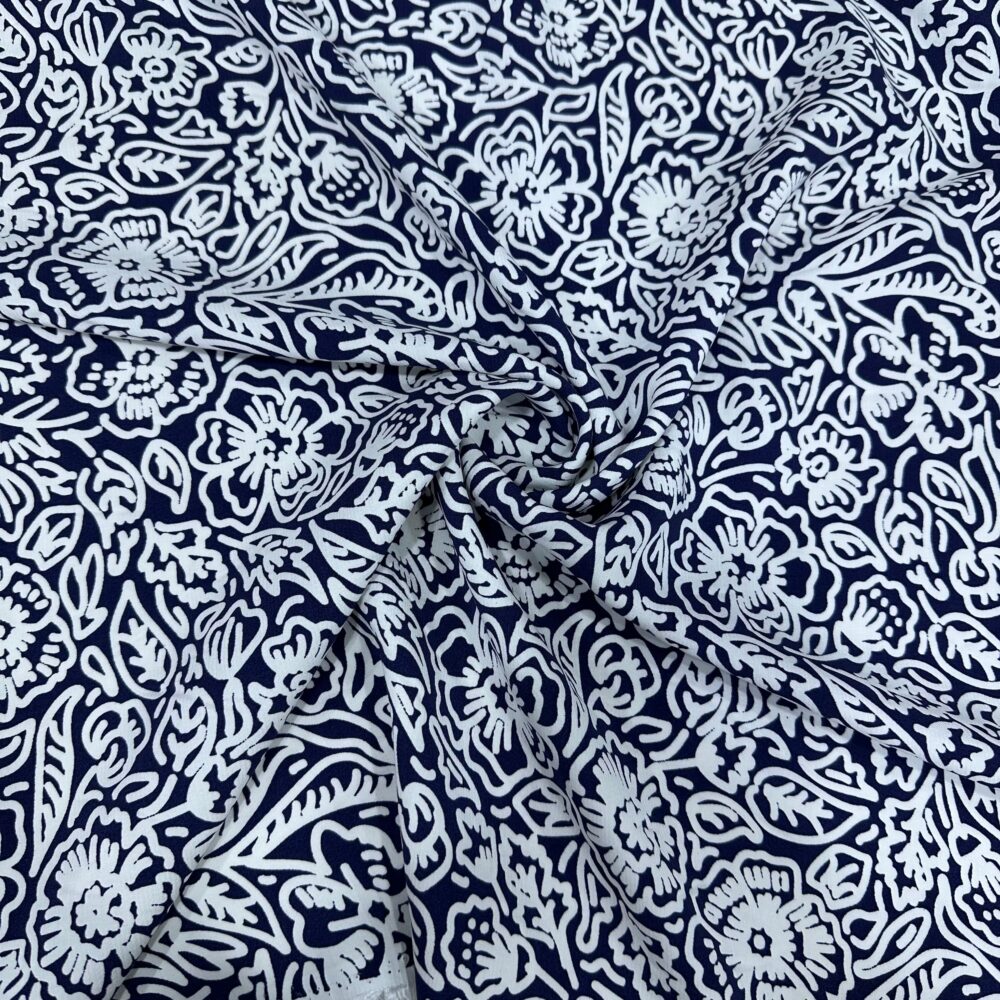 Çiçek Desenli Maroken Krep Çiçek Desenli Maroken Krep
