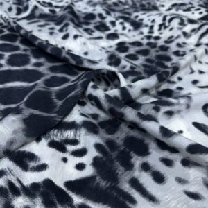 Siyah Leopar Desenli Vual Kumaş