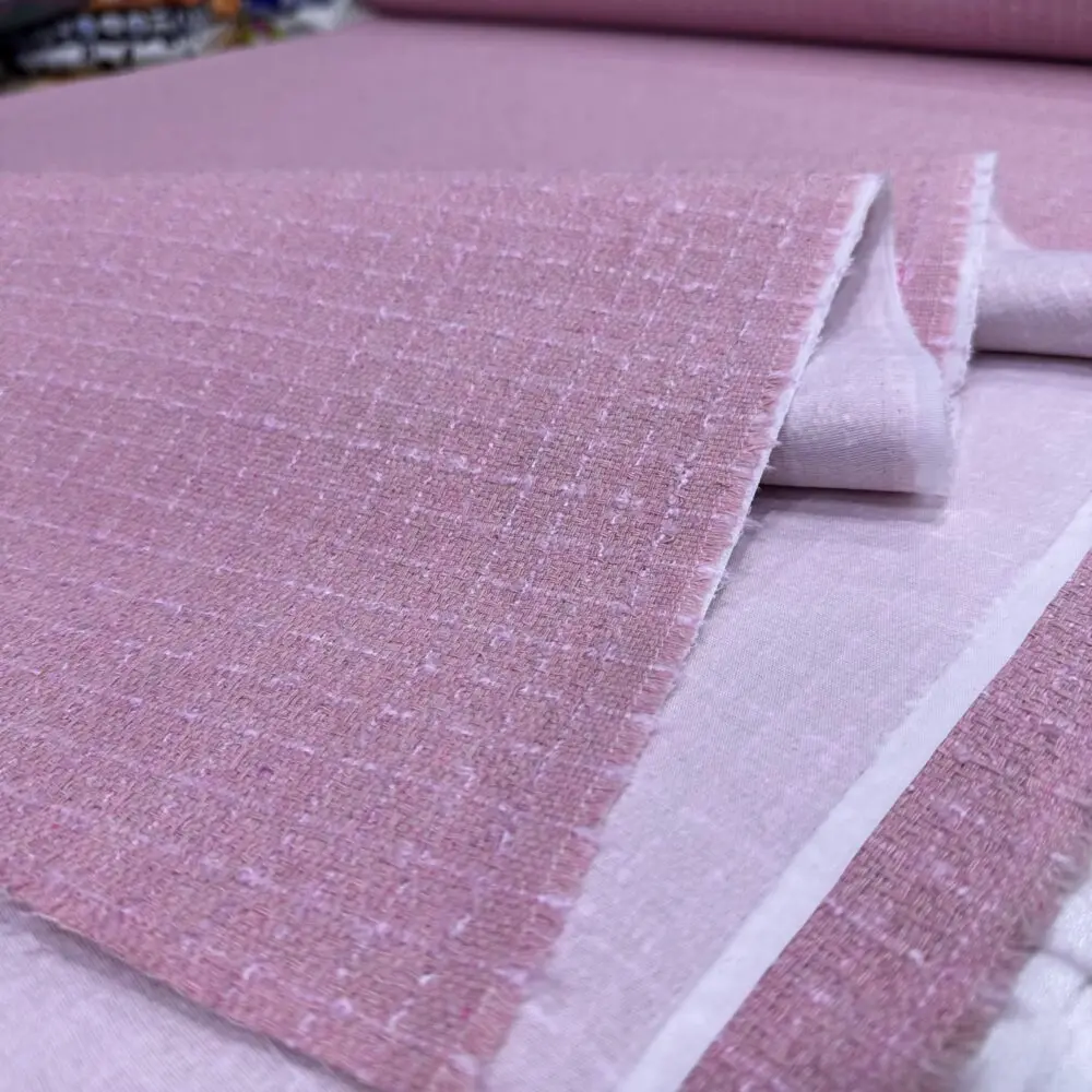 Pembe Telalı Şanel Kumaş Pembe Telalı Şanel Kumaş